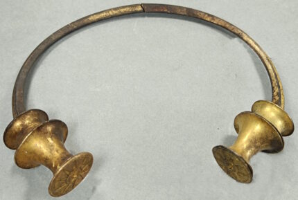 Second torc found in six fragments temporarily puzzled back together. Photo courtesy the Archaeological Museum of Asturias.