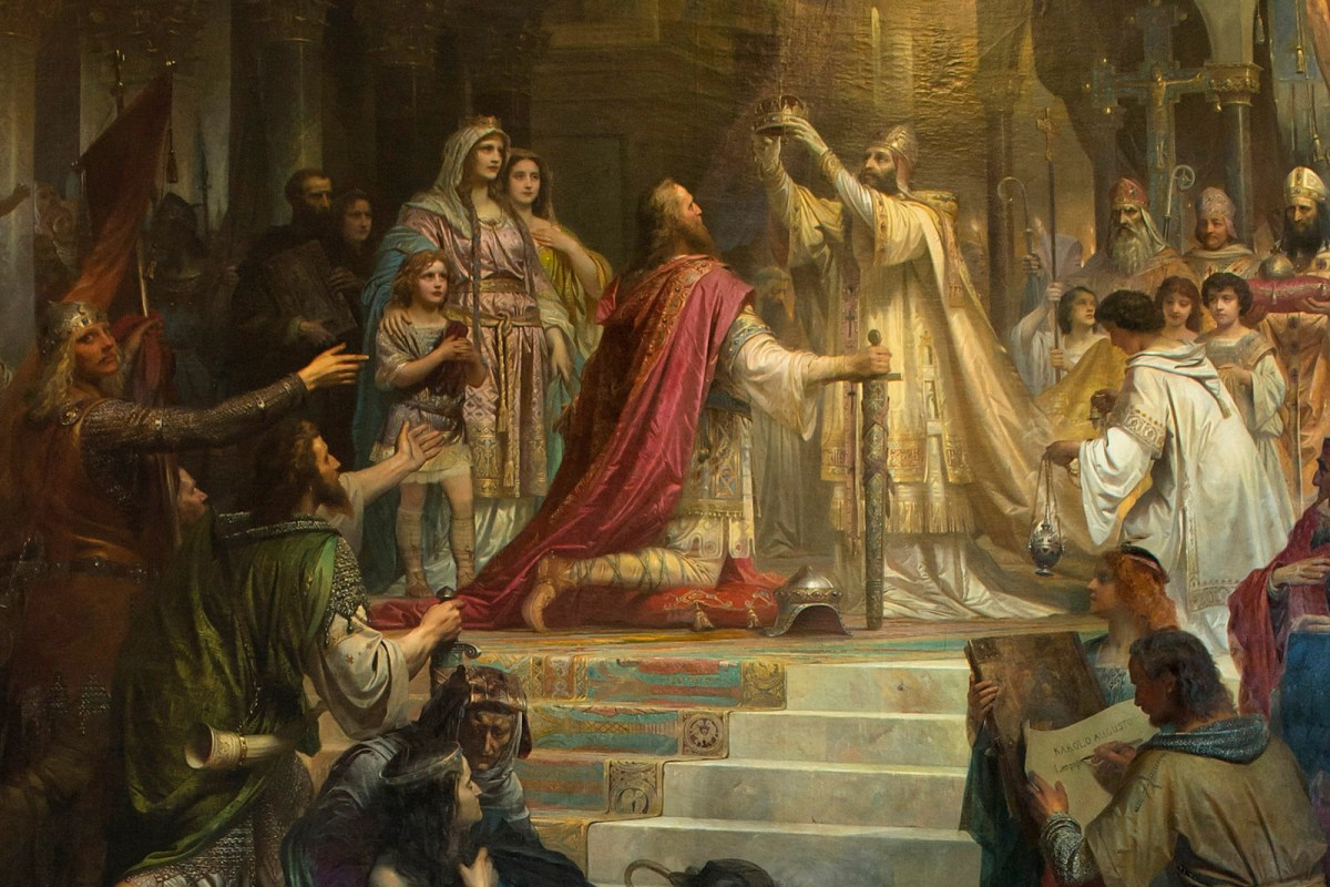 History Painting: ‘Coronation of Charlemagne’ by Friedrich Kaulbach, 1861.