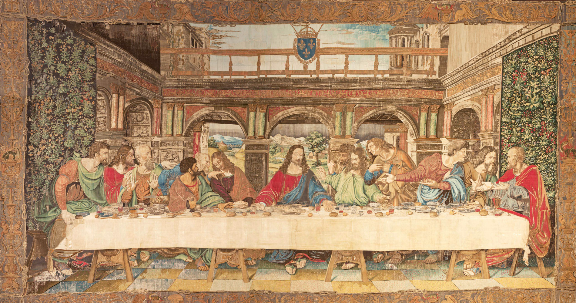 Luxurious tapestry "The Last Supper" exhibited in Turin